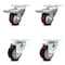 Service Caster 3 Inch Maroon Polyurethane Wheel Swivel Top Plate Caster Total Lock Brakes, 2PK SCC-TTL20S314-PPUB-MRN-2-S-2 - alternate 1